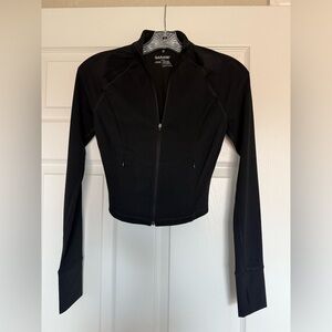 Garage Women's Solid Black Cropped Double Zip Up